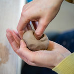 Rebecca Brown working in her studio 2019